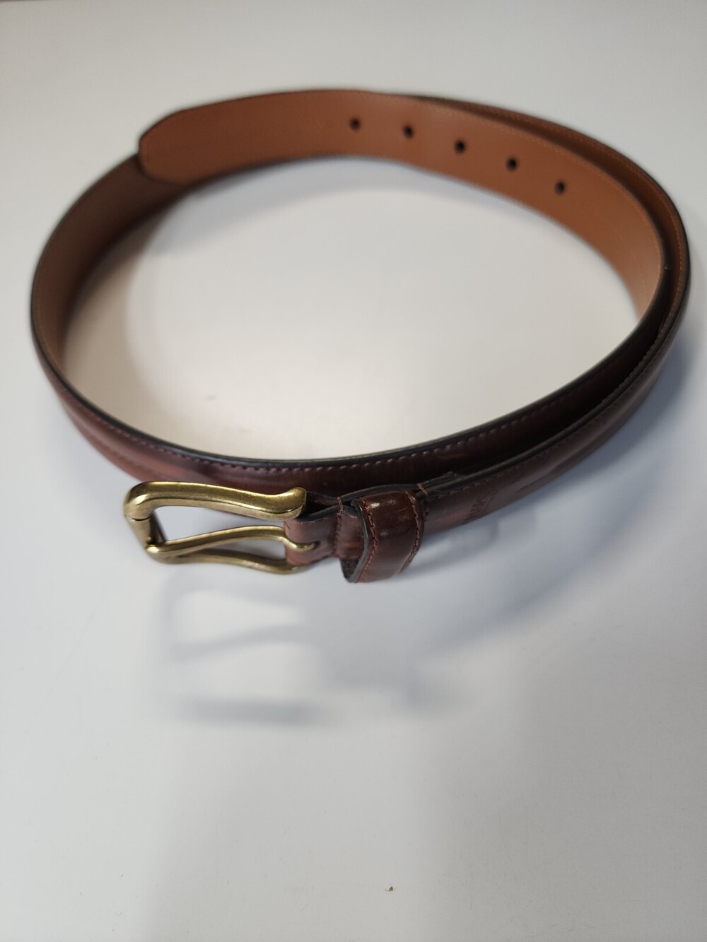 Chaps Belt Mens 38 Brown Leather 1" Wide